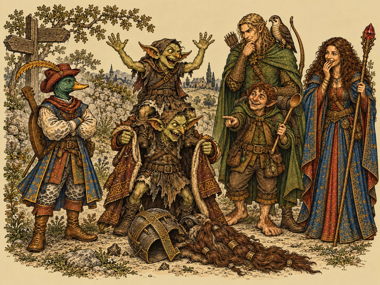 Zwei Goblins in einem Mantel