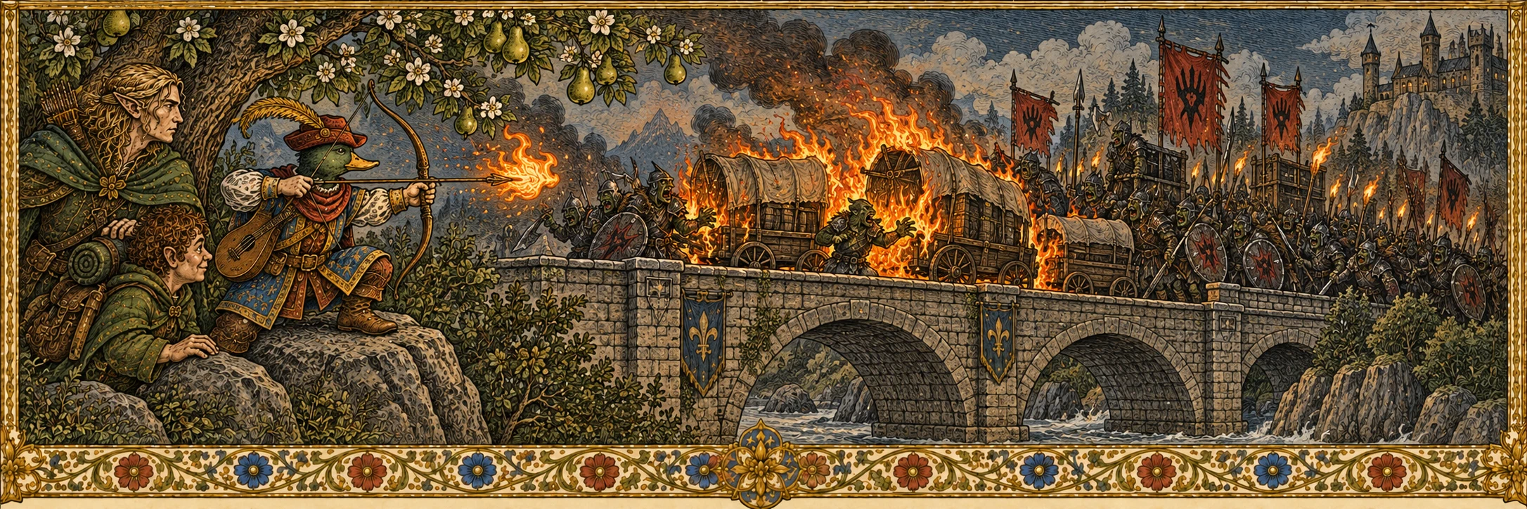 Feuer auf der Steinbrücke